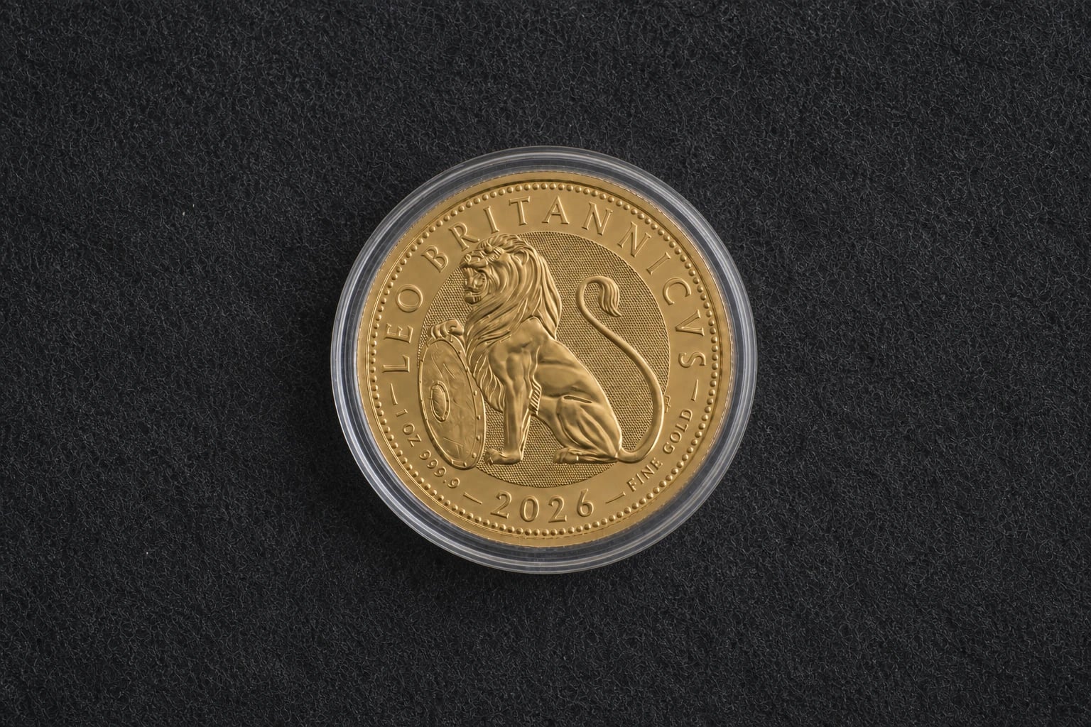 The British Lion 2026 (Leo Britannicus) one-ounce gold bullion coin