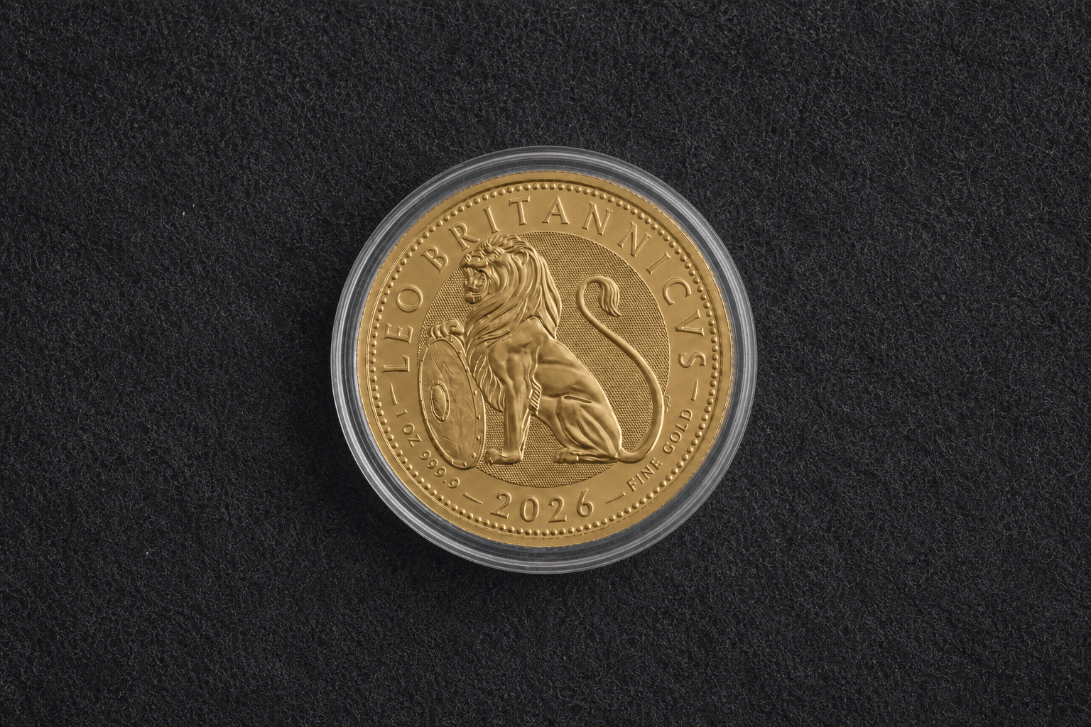 The British Lion 2026 (Leo Britannicus) one-ounce gold bullion coin
