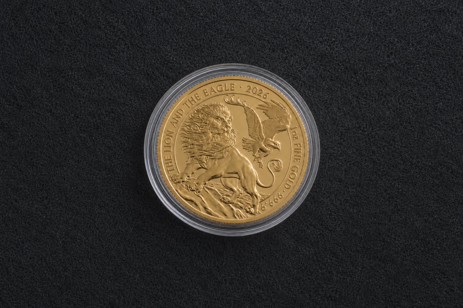 The Lion and the Eagle 2026 one-ounce gold bullion coin