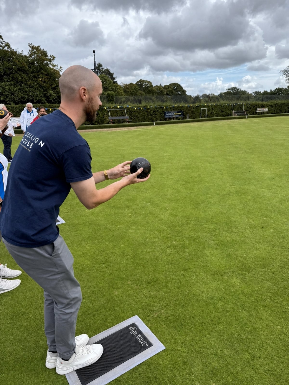 Bullion House CEO Richard Lyttle preparing to bowl at an EIBA event
