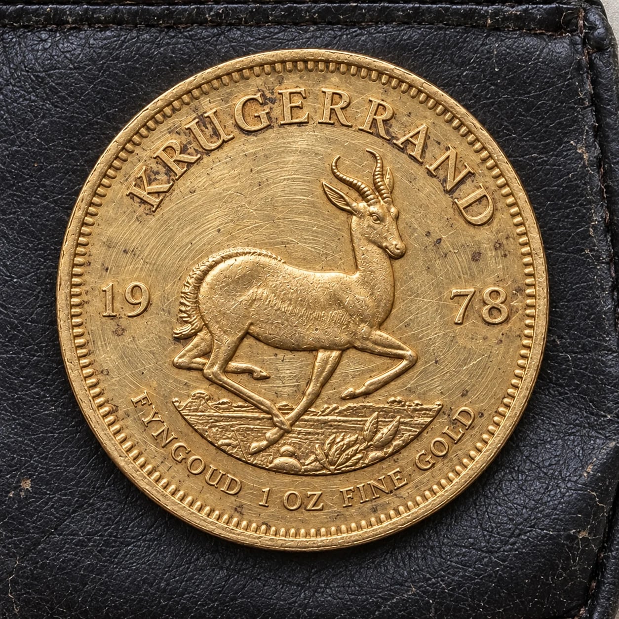 A complete cleaned and handled 1978 one-ounce Gold Krugerrand coin